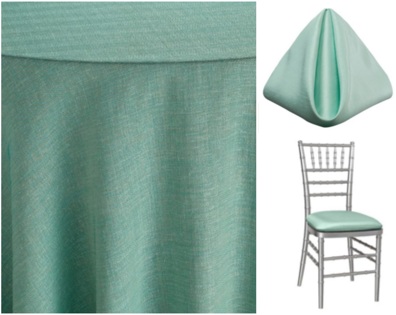 Lagoon Gables Overlay with Julep Shantung Napkin and Elastic Chair Cover | BBJ Linen
