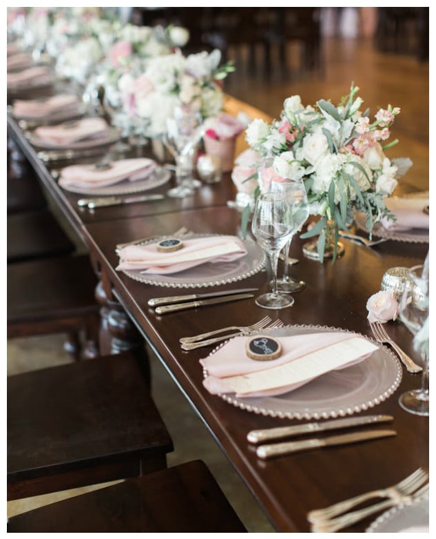 Romantic Pink Wedding Table Decor | BBJ Linen