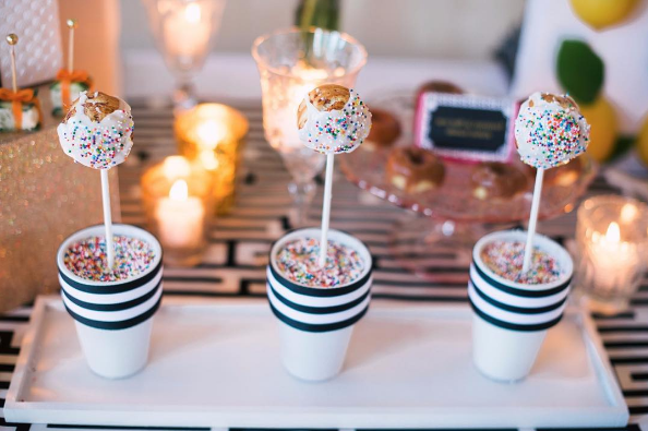 Black and White Party Decor Cake Pops with Sprinkles | BBJ Linen