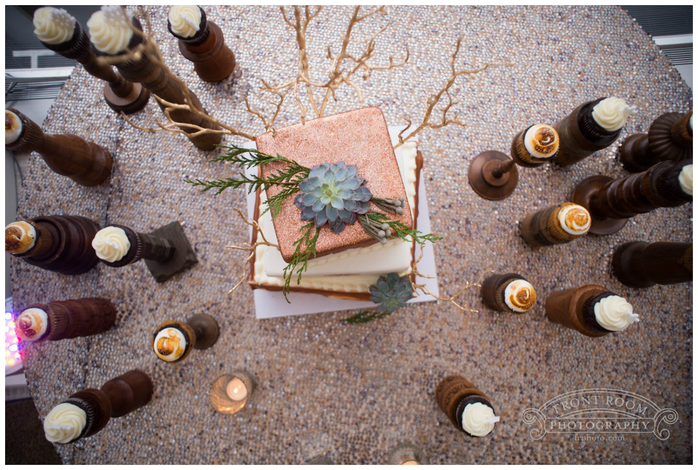 Candleholder Inspired Cupcake Stand Dessert Table | BBJ Linen