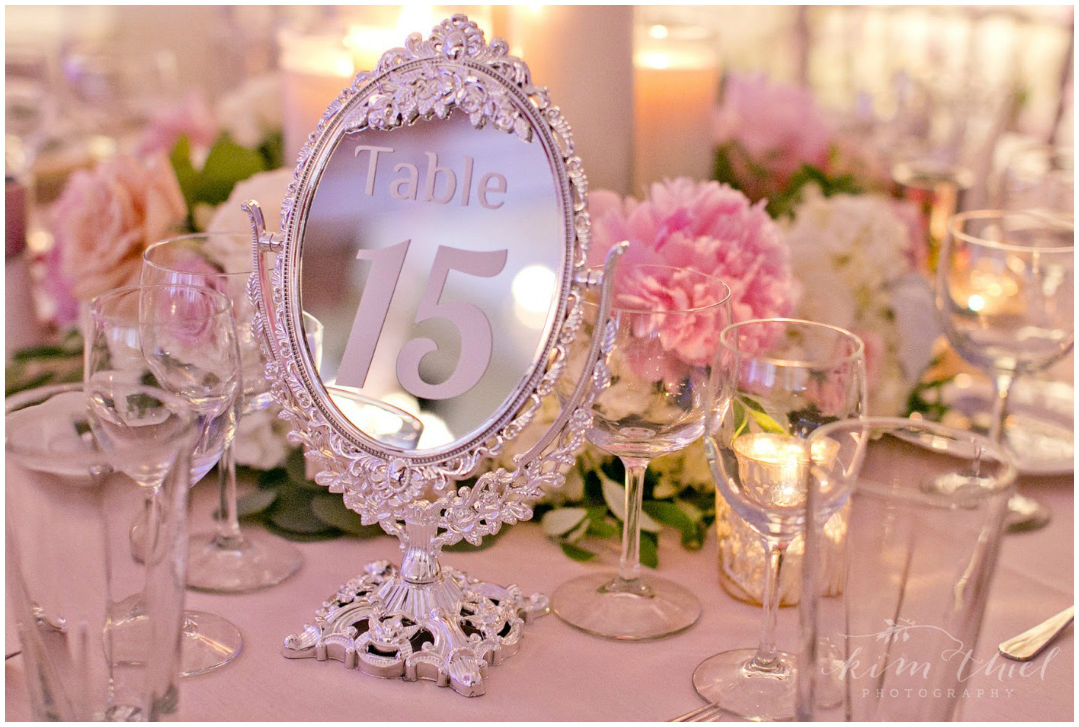 Mirrored Frame Wedding Table Number | BBJ Linen