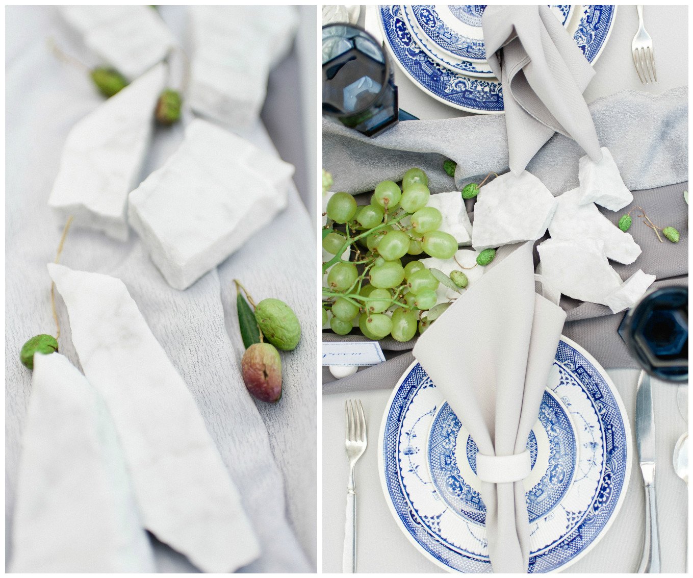 Blue China Wedding Table Decor | BBJ Linen