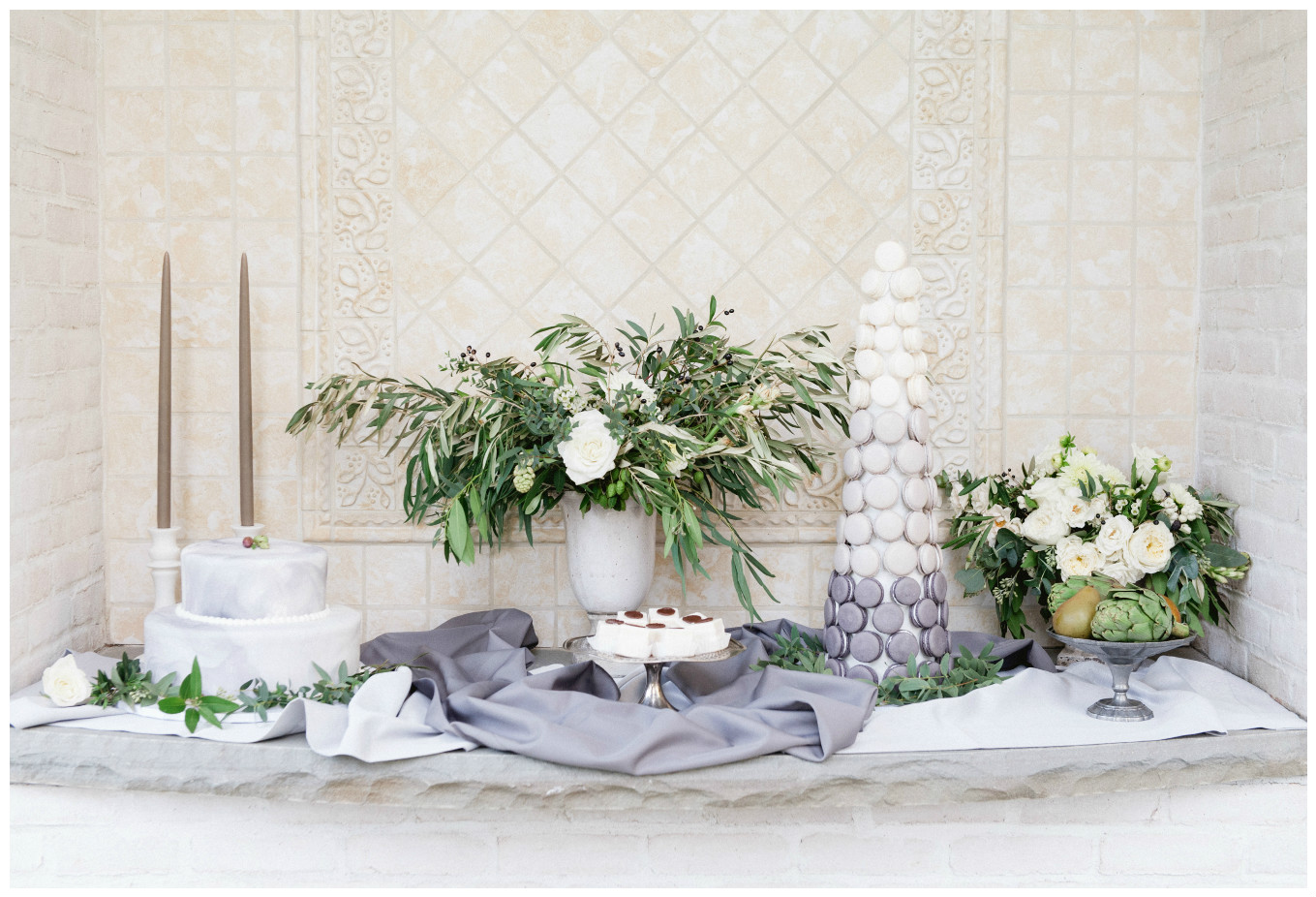 Italian Marble Gray Ombre Wedding Decor Theme | BBJ Linen
