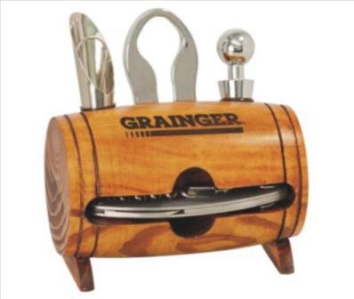 Wooden Barrel Wine Tool Set