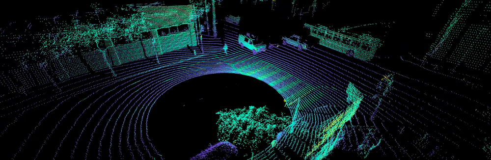 Point cloud output from a single OS1-64 sensor.
