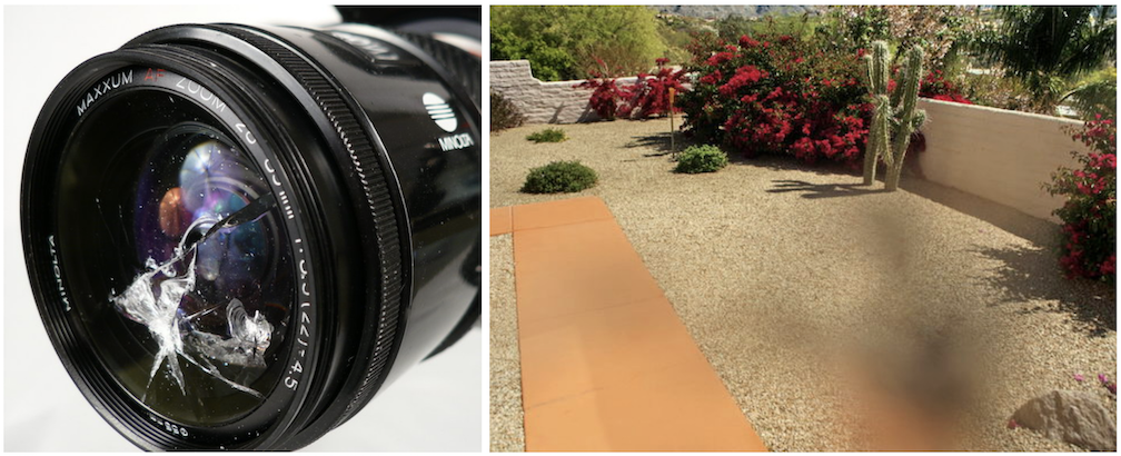 Source: Kurt Munger Camera lens with partial obstruction - the larger aperture allows light through and the image shows partial impact