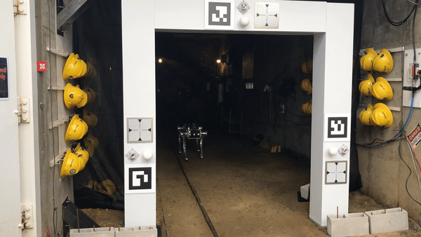 The OS1-64 mounted on a SubT legged platform from Ghost Robotics