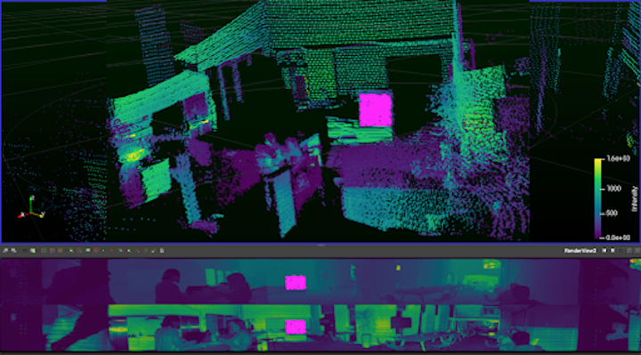 Using Ouster Studio software , we highlighted the target board in the point cloud and gathered intensity values