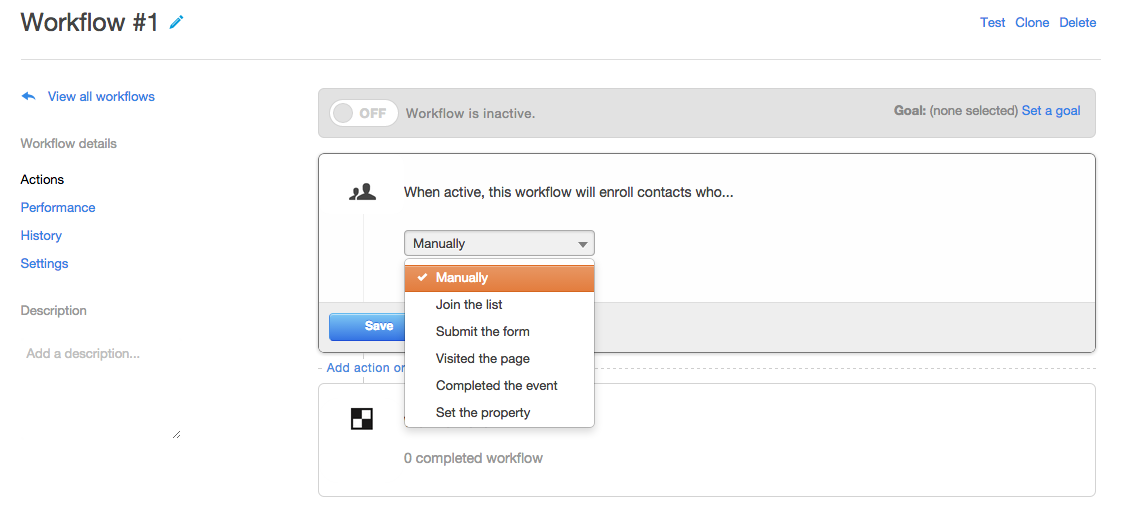 HubSpot-Wokflow-options