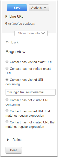 URL contenant