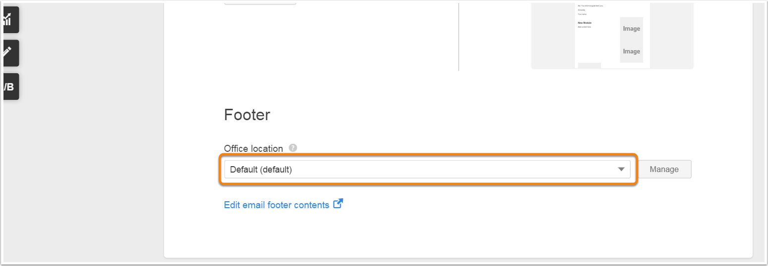 Editor de contenido del correo electrónico