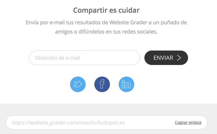 Marketing Grader share