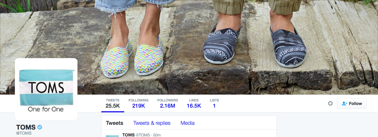 Toms shoes hot sale twitter