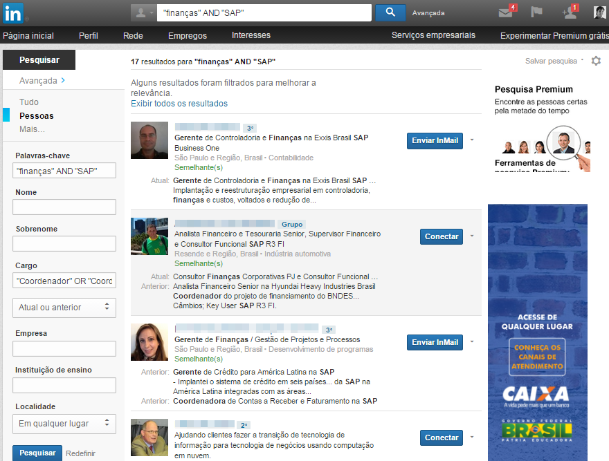 resultado pesquisa linkedin