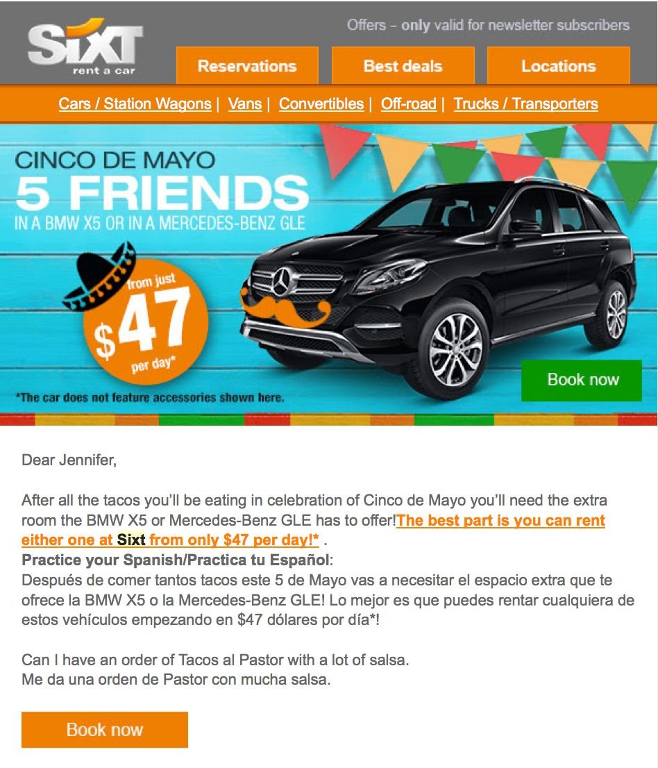 Sixt email marketing