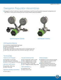 swagelok assemblies regulator pressure