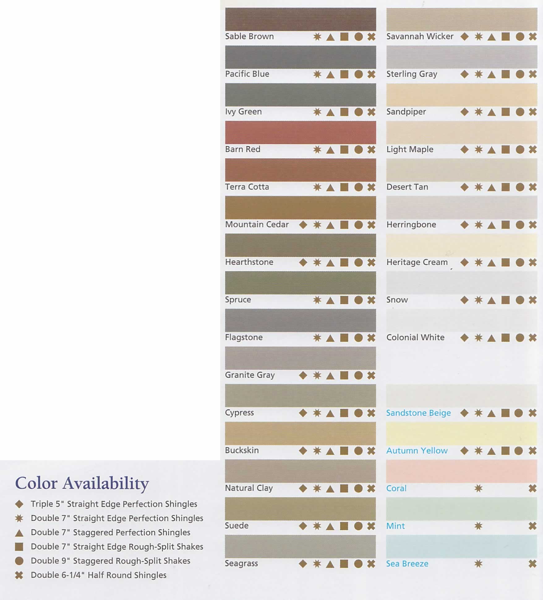 Certainteed Color Chart