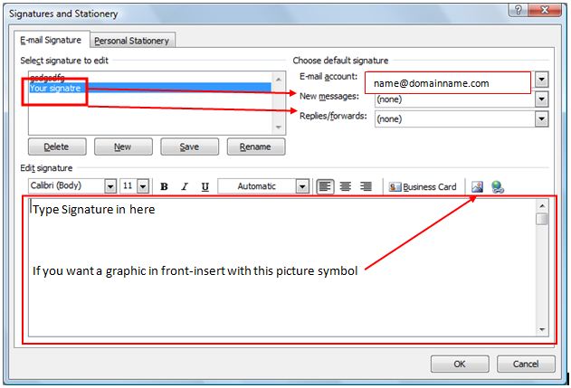 how to add signature in outlook with company logo