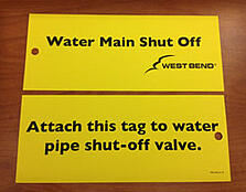 water main shut off valve tag