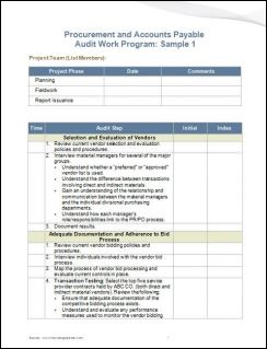 Procurement Audit Program Template Procurement Accounts Payable Audit Work Program Procurement Audit Program Template Procurement Accounts Payable Audit Work Program