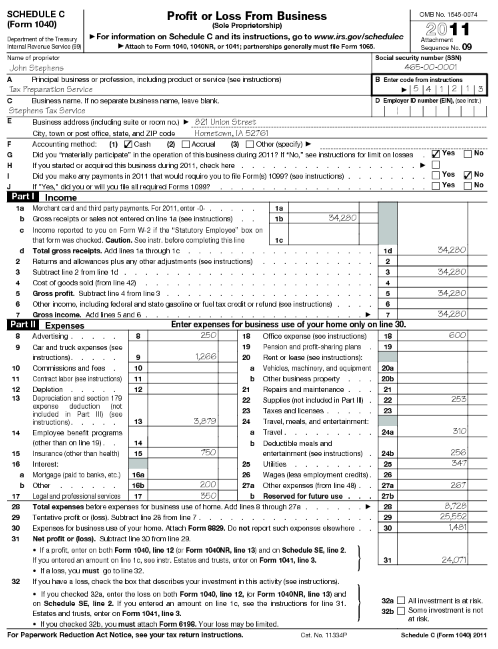 sample 1065 tax return