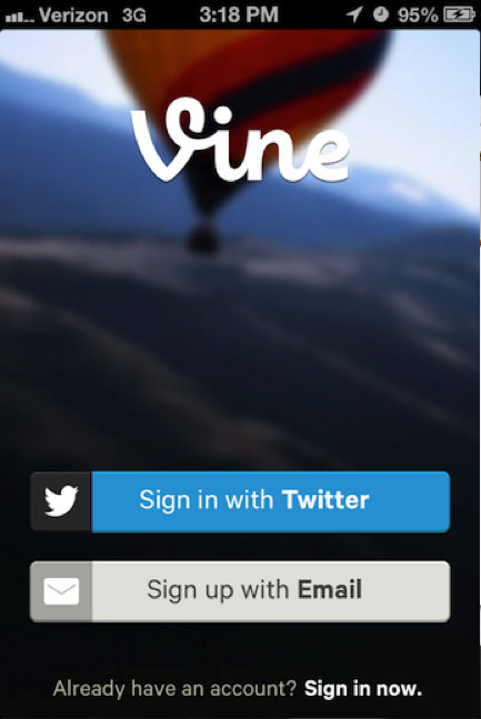 Signin to Vine