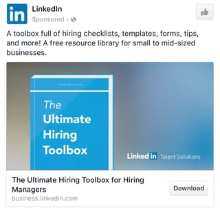 LinkedIn B2B Facebook广告示例