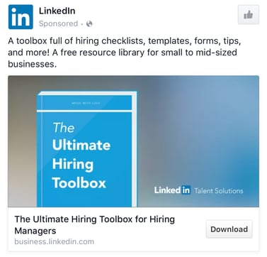Linkedin B2B Facebook Ad Example