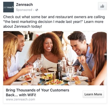 ZenReach B2B Facebook Ad Example