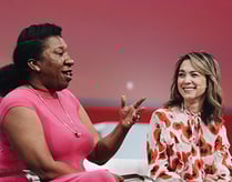 Photo of Emily Chang & Tarana Burke speaking