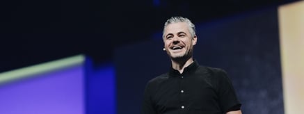 Photo of Scott Harrison speaking