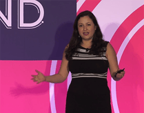 Photo of Stella Garber speaking