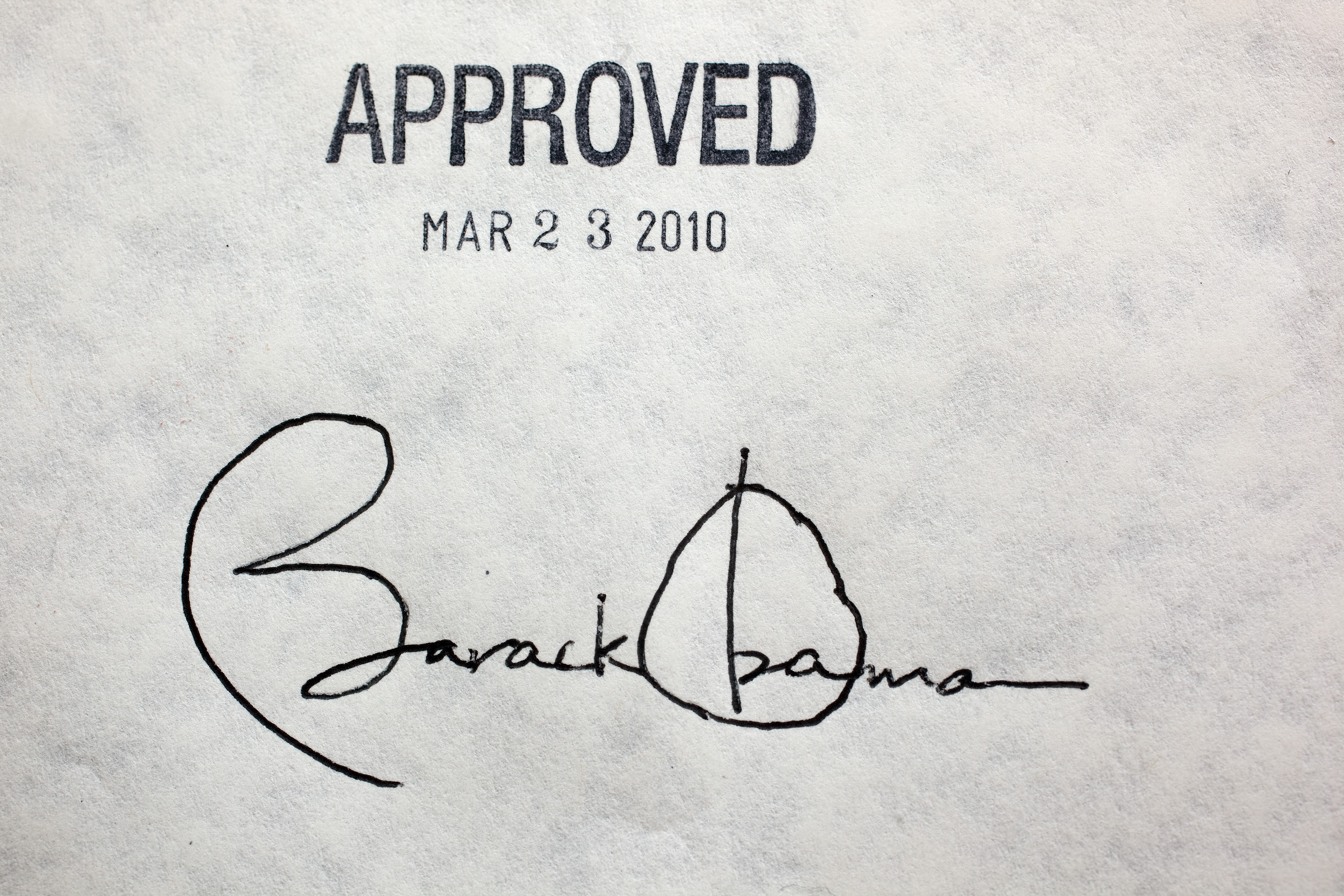 Obama healthcare signature