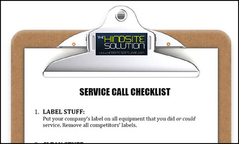 hindsite's service call checklist