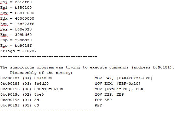 Morphisec dump records