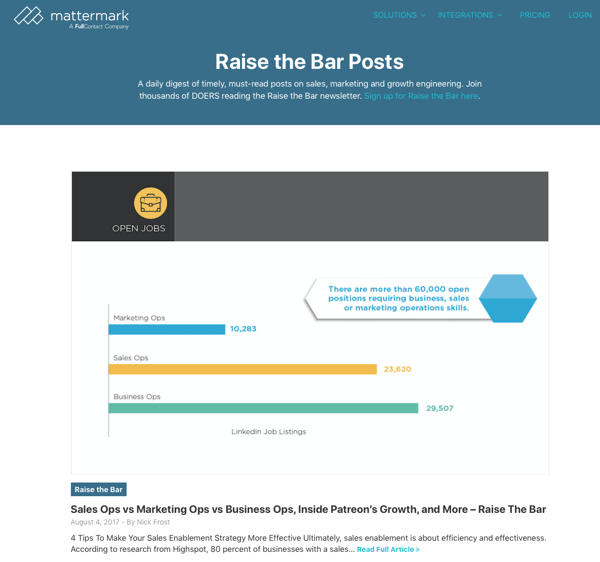 Raise the Bar by Mattermark