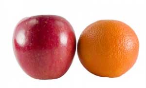 Apples to oranges comparisson