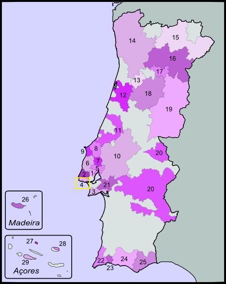 Portuguese wine map highlight Carcavelos