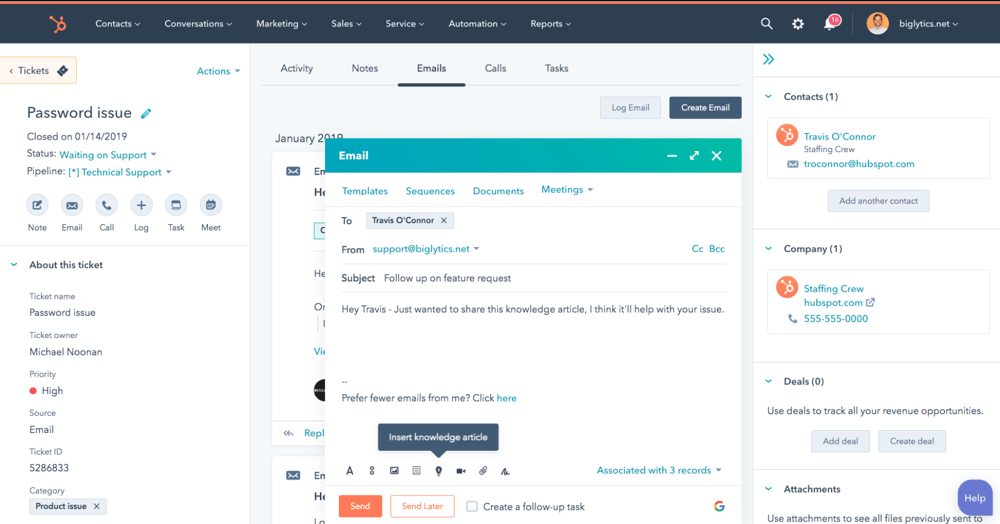 hubspot service hub
