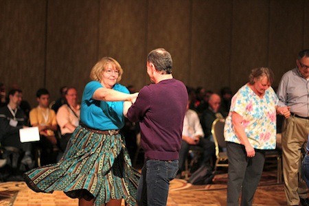 older adults square dance