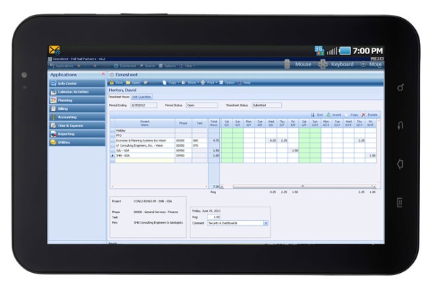 Going on vacation? No matter what your tablet of choice, no more excuses for not filling out your timesheet.