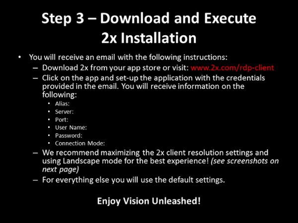 Download and Execute 2x Installation