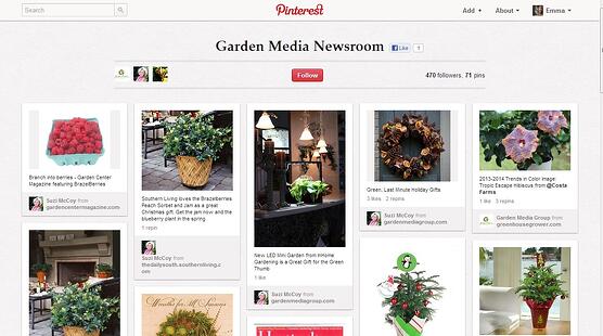 garden media group's online newsroom pinterest for business