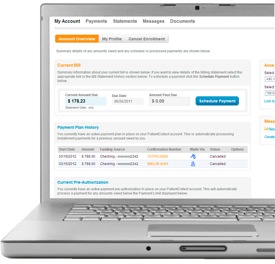 patient online billing and payment service
