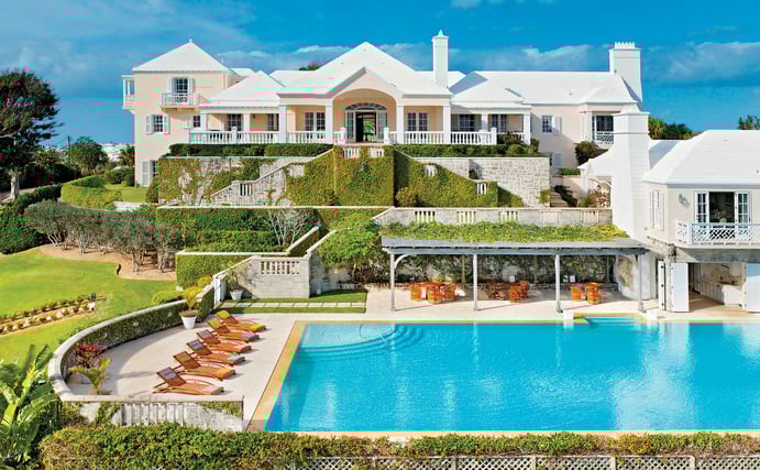 Chelston, a 14-acre beachfront compound overlooking Grape Bay, is one of the most significant estates in the world. The private family compound is just minutes from Hamilton and includes a 10,000-square-foot main house, four cottages, a beach pavilion, pool and poolhouse, and a croquet lawn. Chelston, a 14-acre beachfront compound overlooking Grape Bay, is one of the most significant estates in the world. The private family compound is just minutes from Hamilton and includes a 10,000-square-foot main house, four cottages, a beach pavilion, pool and poolhouse, and a croquet lawn.