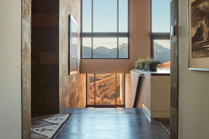 The rich tones of the cedar ceilings complement the stonework and polished concrete floors that feature throughout. The rich tones of the cedar ceilings complement the stonework and polished concrete floors that feature throughout.