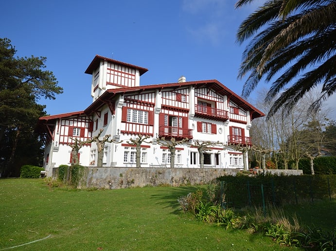 This exceptional property in Urrugne, built in 1911 by architect Henri Godbarge, is set within 12 acres, offering commanding views of both ocean and mountains. Photograph: Côte Ouest This exceptional property in Urrugne, built in 1911 by architect Henri Godbarge, is set within 12 acres, offering commanding views of both ocean and mountains. Photograph: Côte Ouest