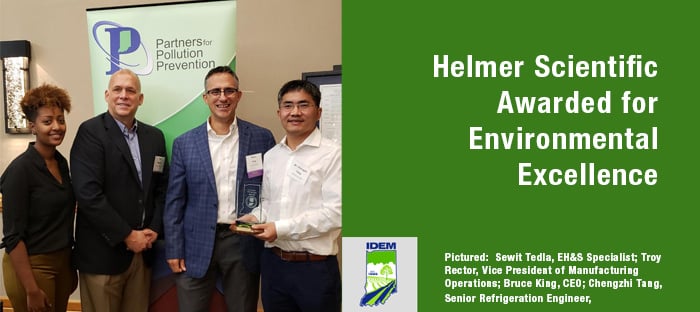 Helmer Scientific Honored at Governor’s Awards for Environmental Excellence
