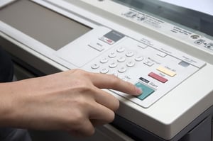 person using printer