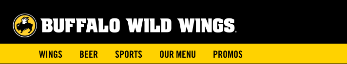 Buffalo Wild Wings Navigation Bar